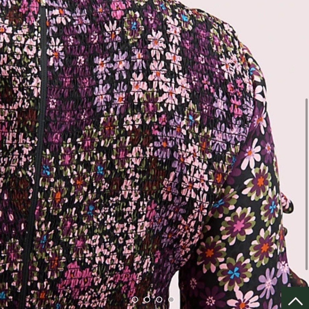 kate spade Purple Floral Ruffle Sleeve Dress - Picture 2 of 4